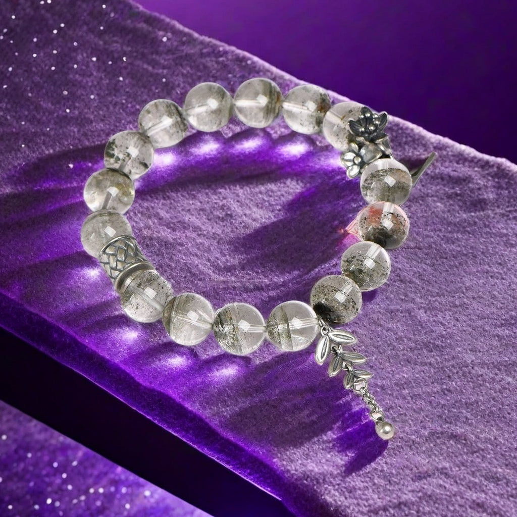 Natural Green Phantom Bracelet with Fortune Bead