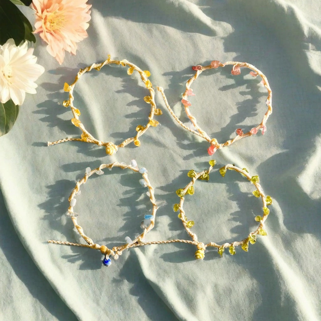 Fresh & Natural Stone Chip Woven Bracelet