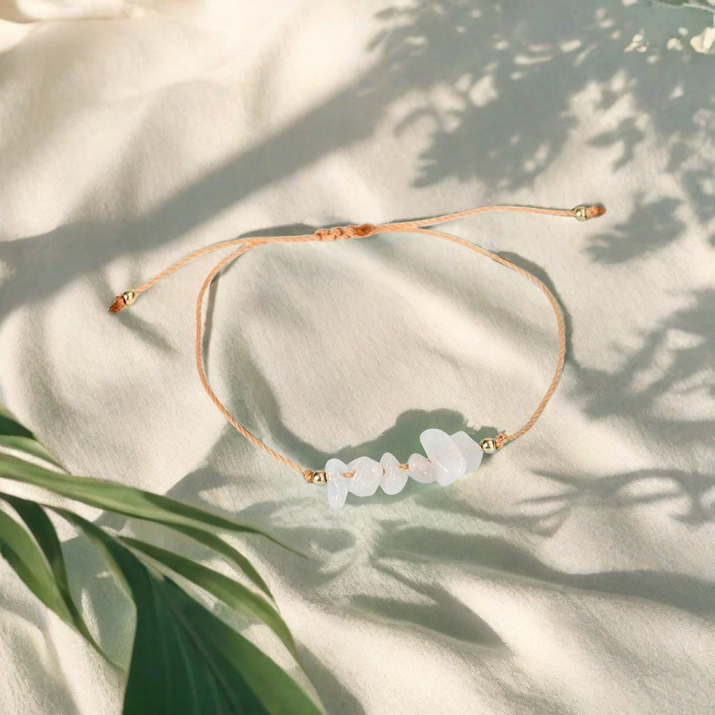Wax Cord Stone Chip Bracelet