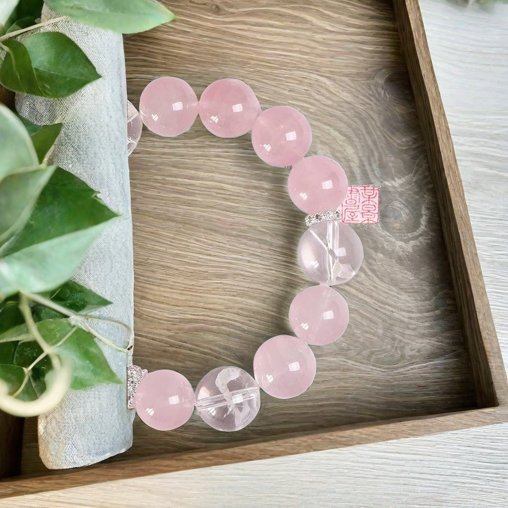Large-Grain Jelly Pink Quartz Bracelet
