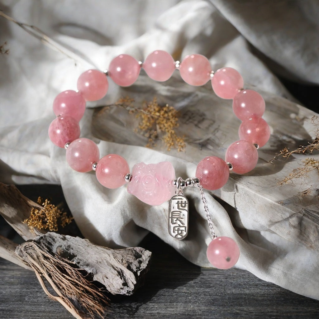 Natural Madagascar Pink Quartz Bracelet