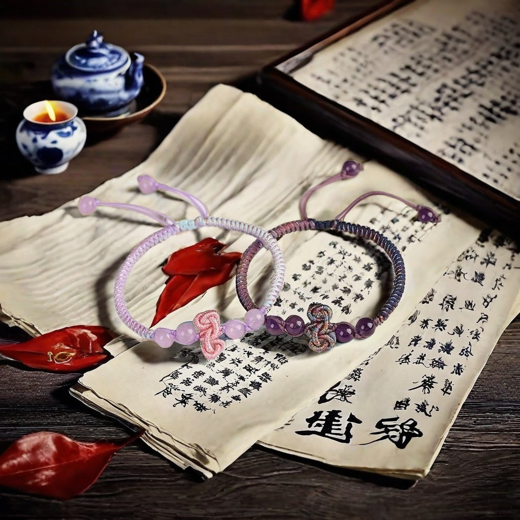 Lavender Wenchang Knot Bracelet