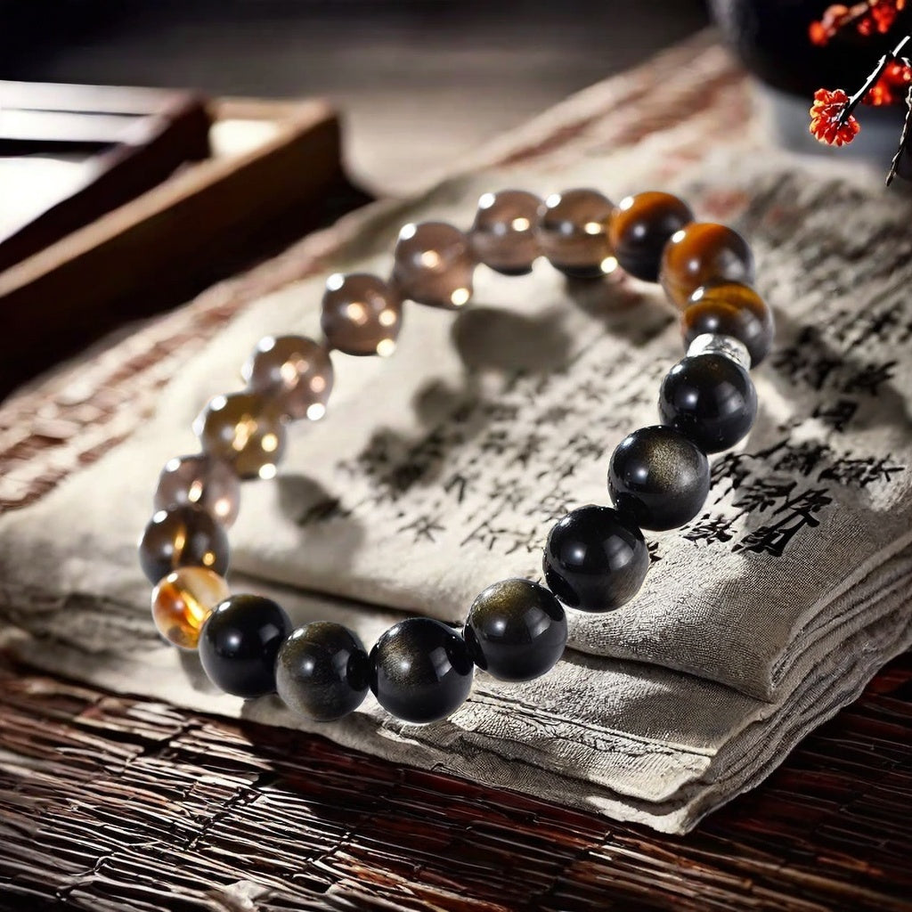 Smoky Quartz & Golden Tiger’s Eye Fortune Bracelet