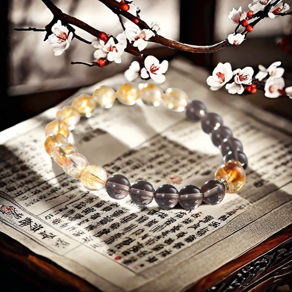 Yellow Asai & Smoky Quartz Bracelet