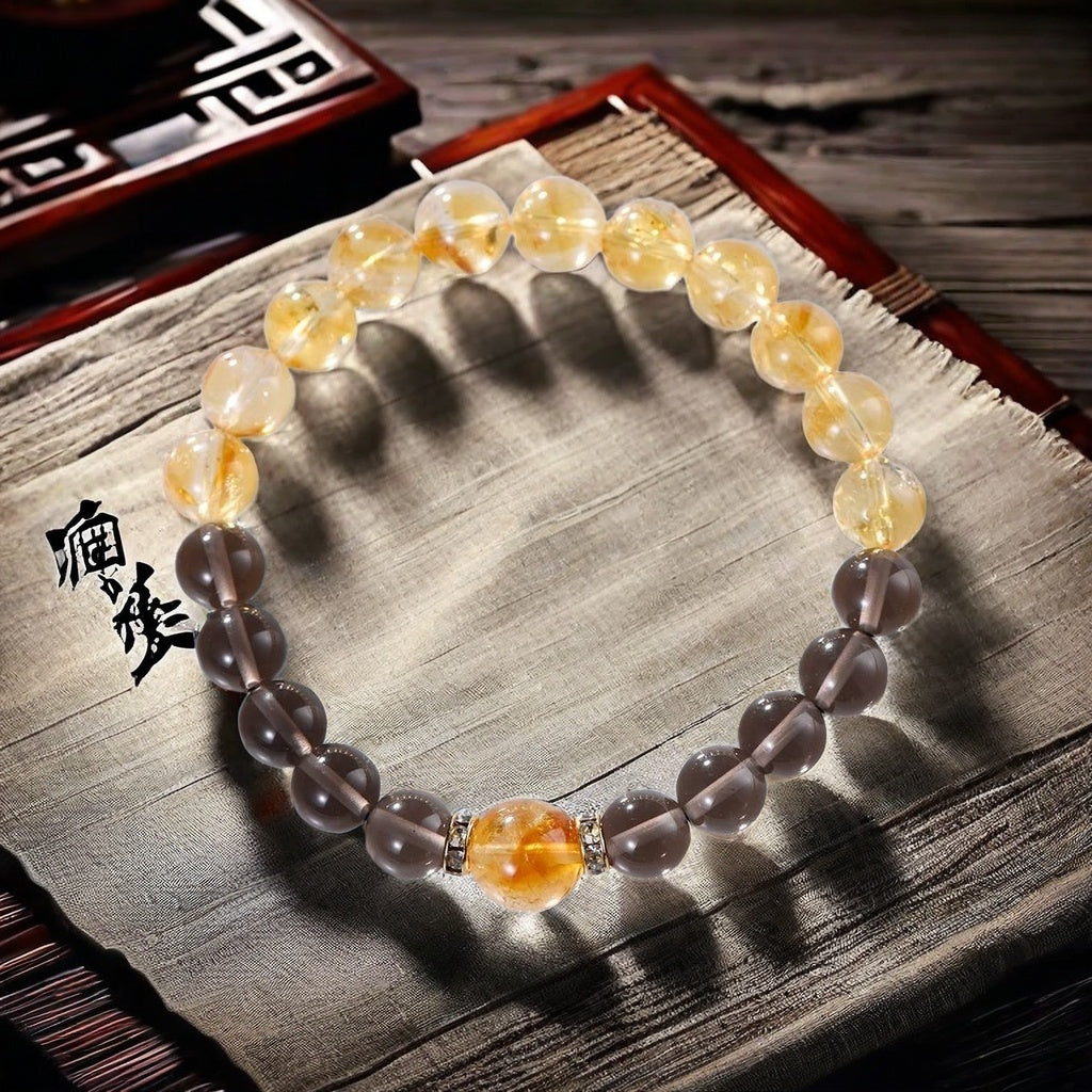 Yellow Asai & Smoky Quartz Bracelet