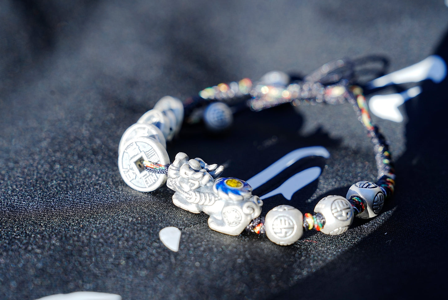 Five Emperor Coins & Pi Xiu Amulet Bracelet
