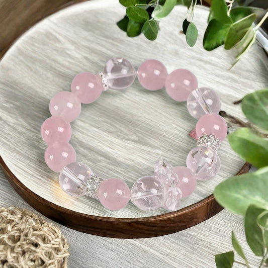 Large-Grain Jelly Pink Quartz Bracelet